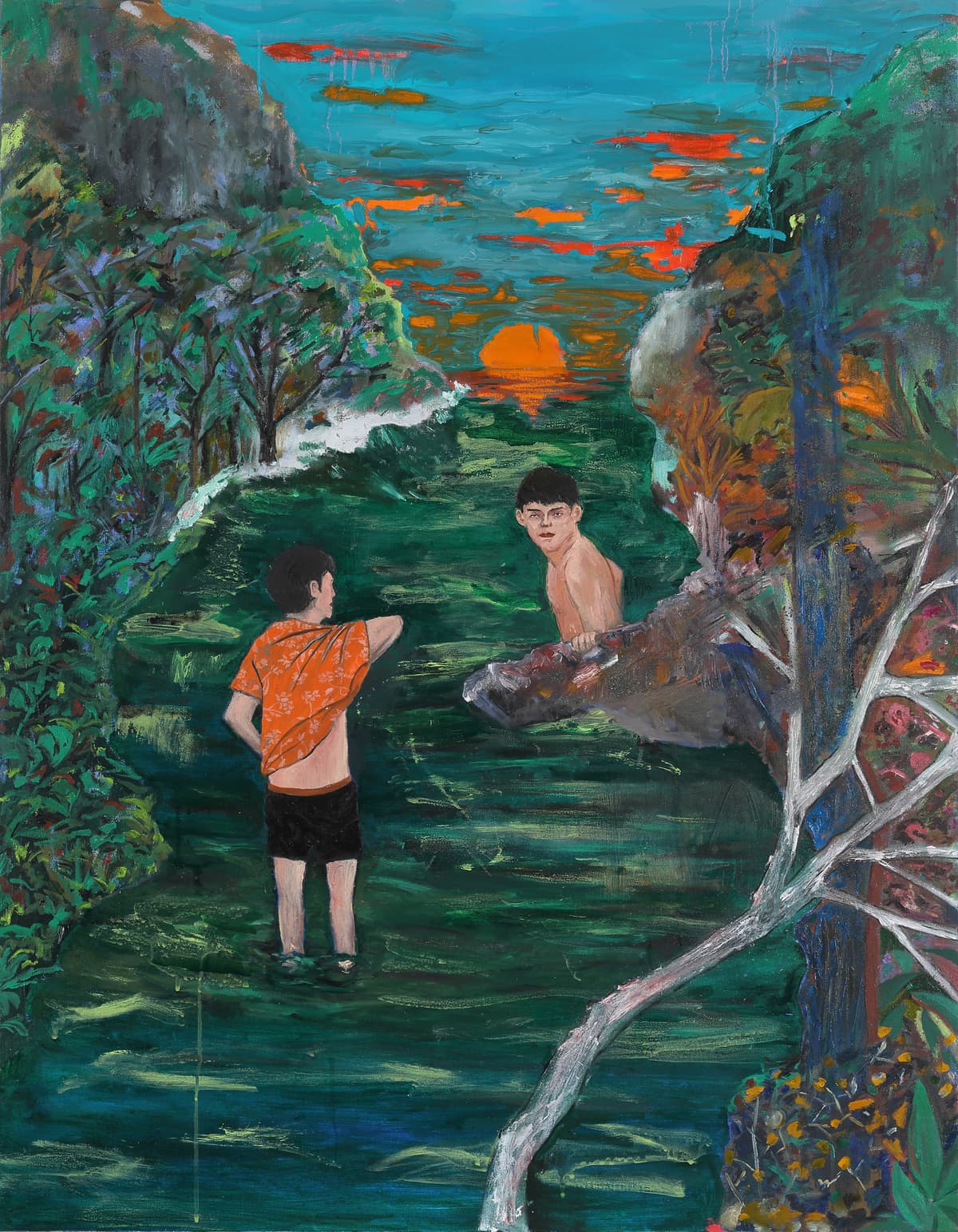 Between the cliffs. 116.x 91 cm. Mixed media. 2021