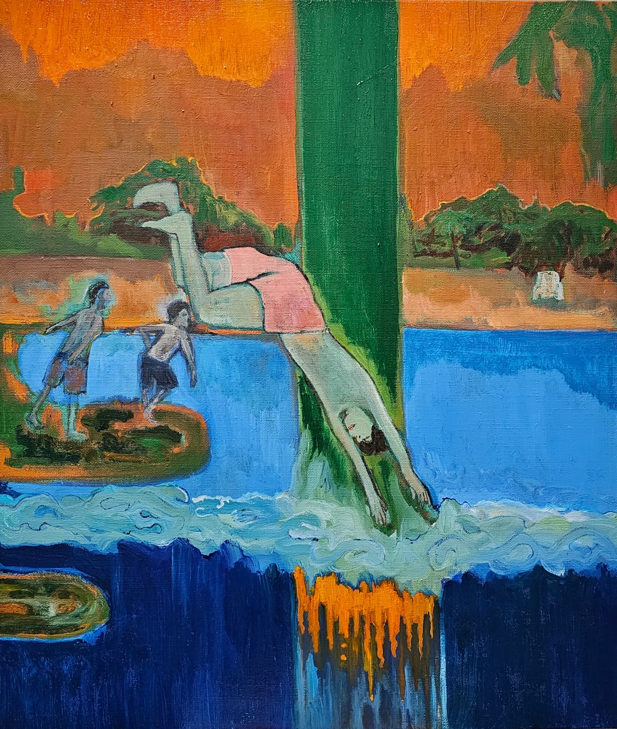 Dive. 53 x 45 cm. Oil on canvas.2024